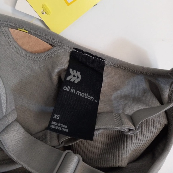 All In Motion Medium Support Light Heather Gray Seamless Front Zip Bra XS - Picture 5 of 5